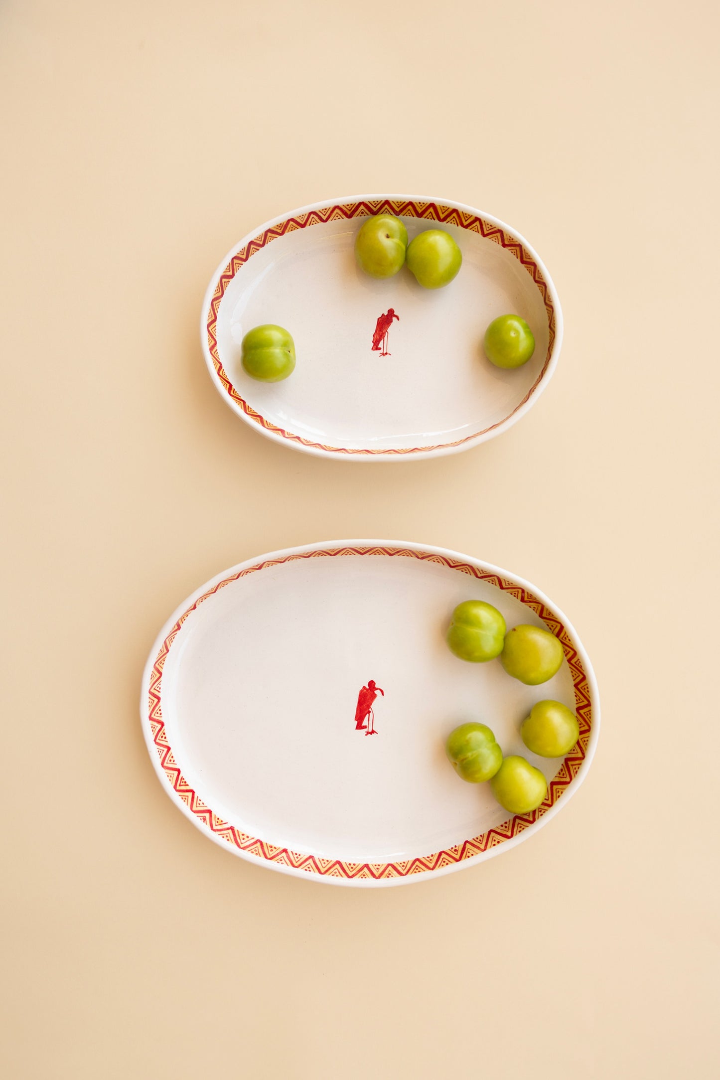 Large Red Oval Plate