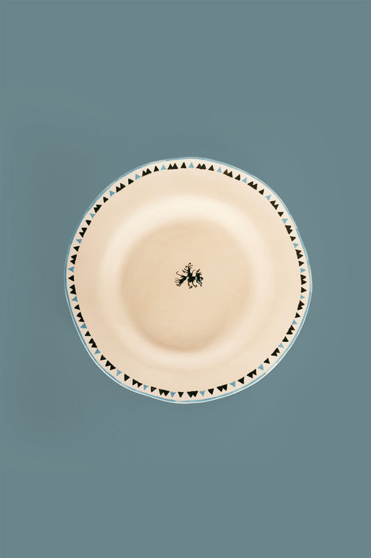 Large Blue Round Plate