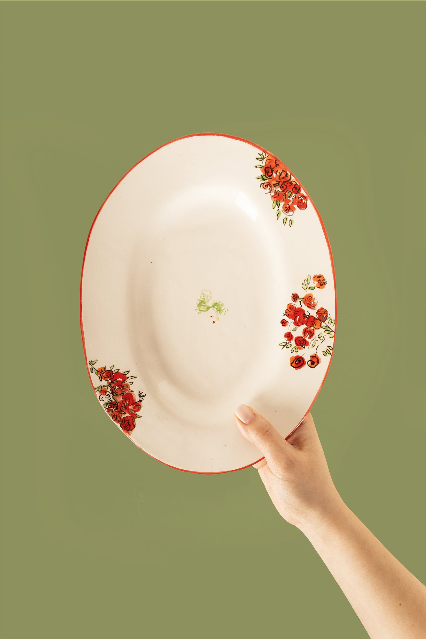 Small Oval Plate "Kutaisi Roses"