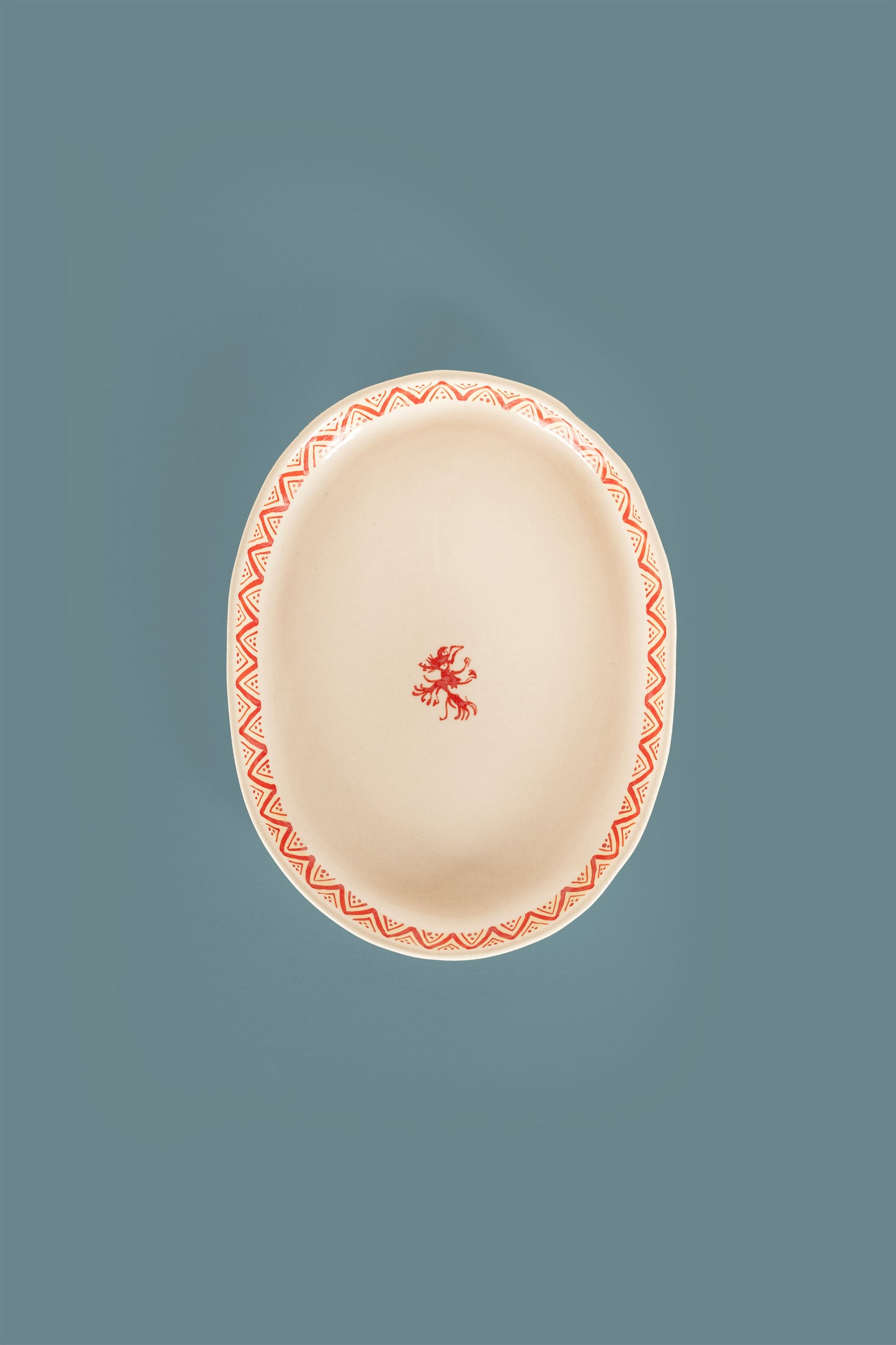 Large Red Oval Plate