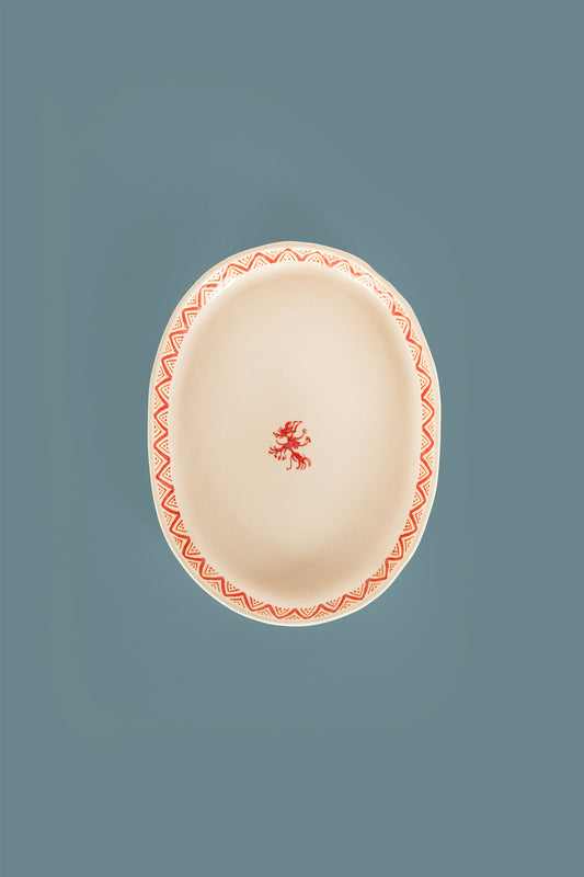 Large Red Oval Plate
