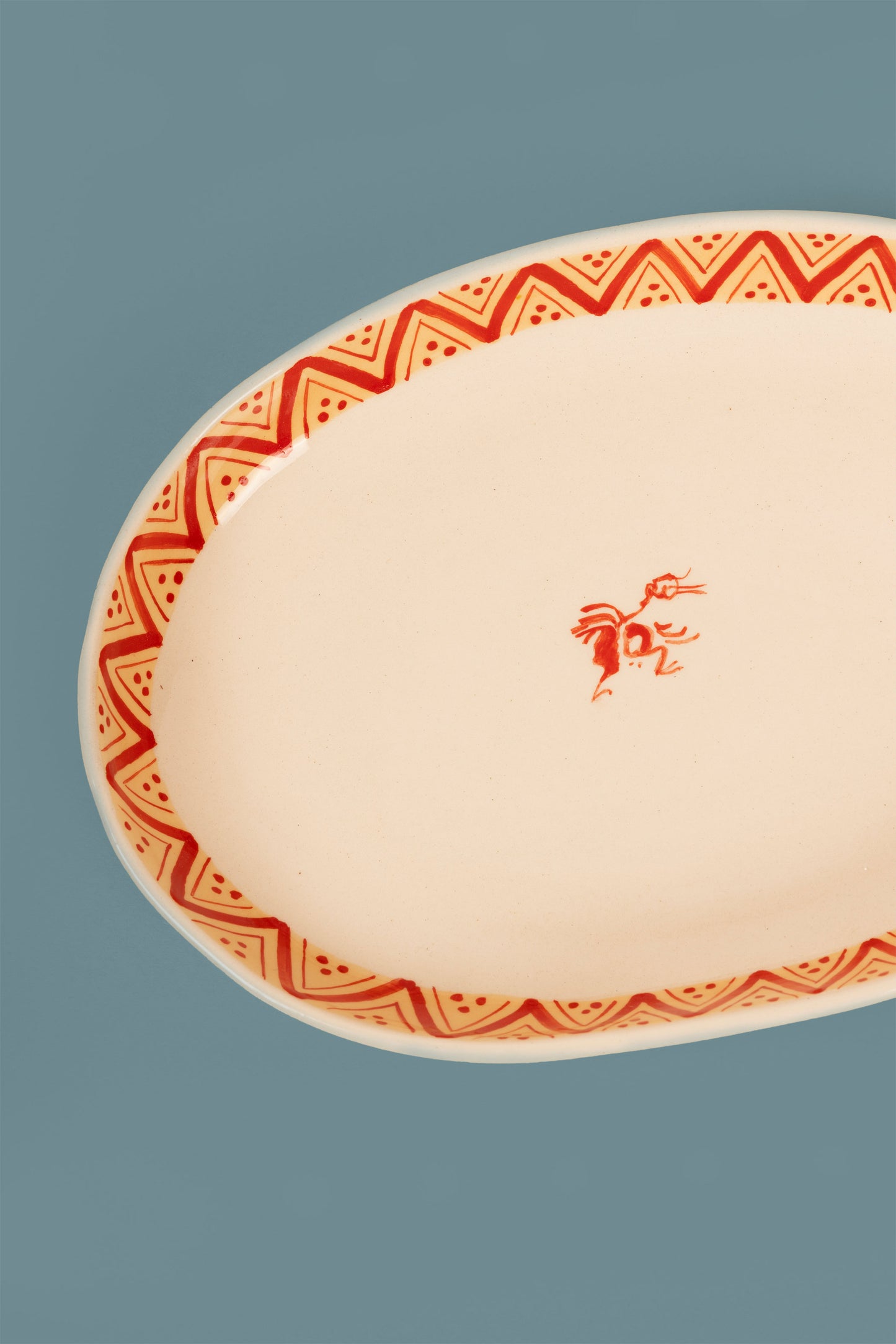 Small Red Oval Plate