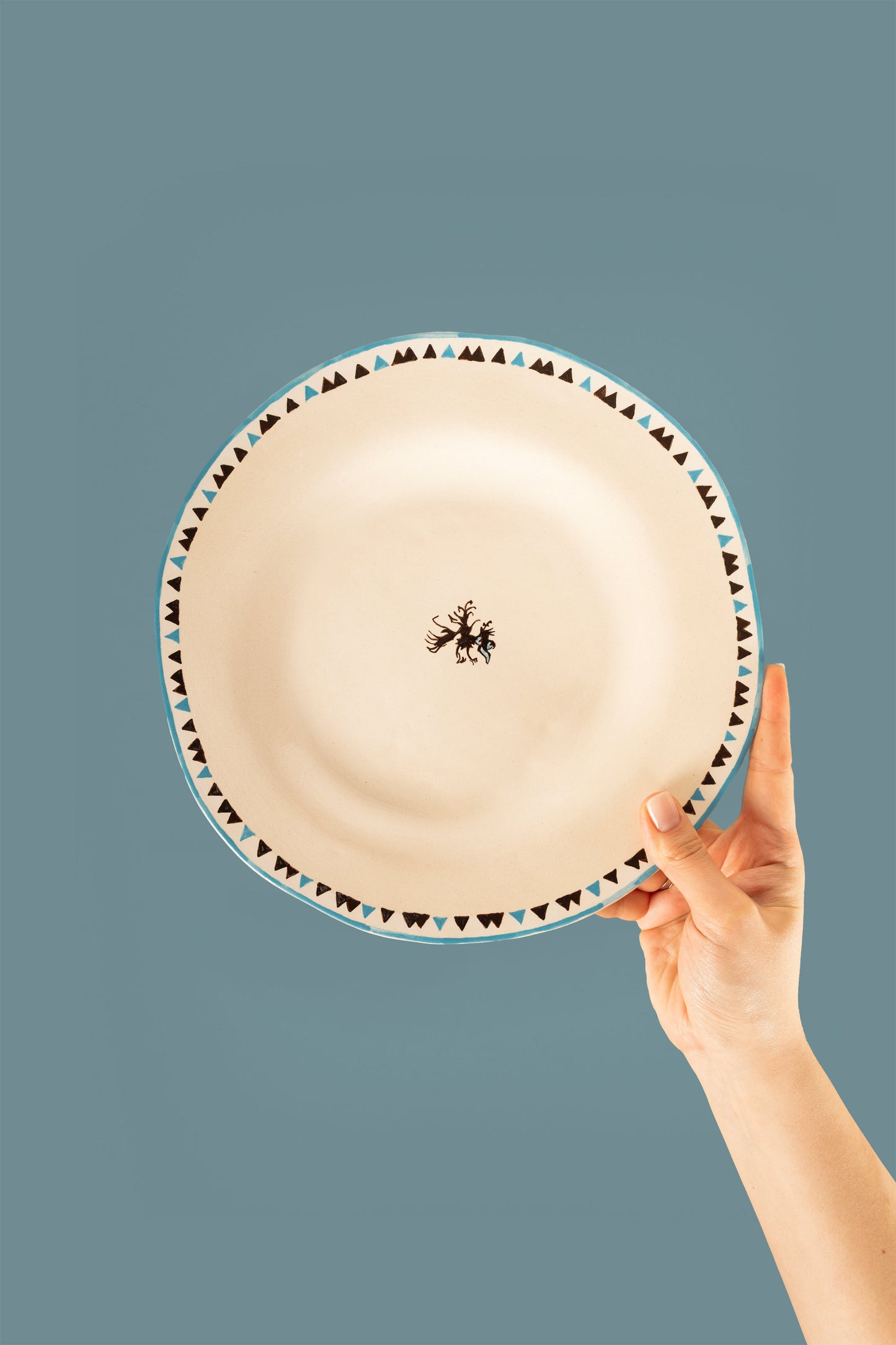 Large Blue Round Plate
