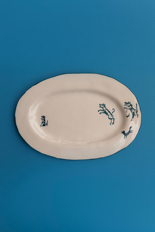 Small Oval Plate "Dogs of Our Neighborhood"